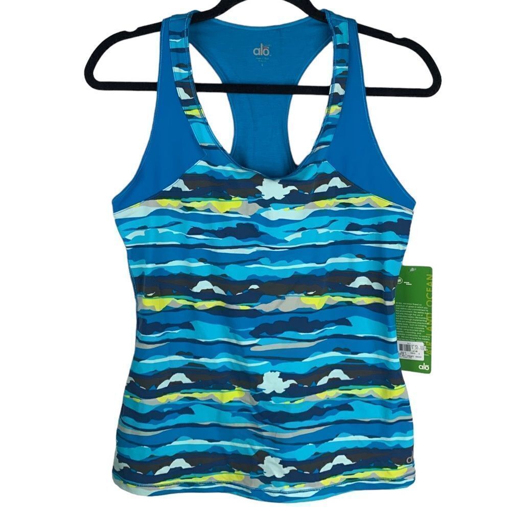 ALO Yoga Blue Multicolor Tank Top